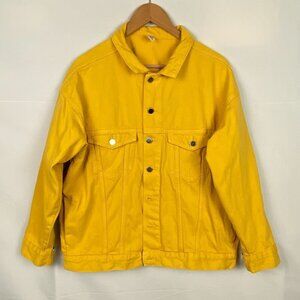 Yellow Bomber Jacket - Women's Casual Button-Front Jacket